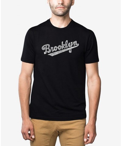 Men's Premium Blend Word Art Brooklyn Neighborhoods T-shirt Black $21.60 T-Shirts