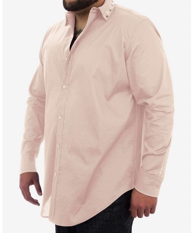 Men's Big and Tall Spike Collar Button Down Shirt $41.30 Shirts