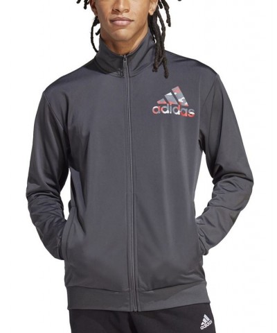 Men's Badge Of Sport Camo Logo-Print Track Jacket Gray $36.40 Jackets