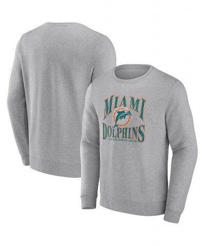 Men's Branded Heathered Charcoal Miami Dolphins Playability Pullover Sweatshirt $30.55 Sweatshirt
