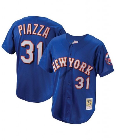 Men's Mike Piazza Royal New York Mets Cooperstown Collection Mesh Batting Practice Button-Up Jersey $49.00 Jersey