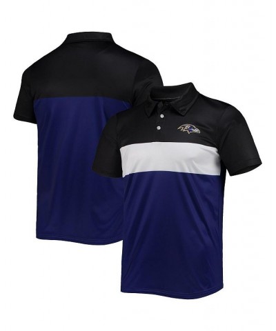 Men's Black, Purple Baltimore Ravens Retro Colorblock Polo Shirt $30.79 Polo Shirts