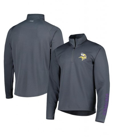 Men's Charcoal Minnesota Vikings Half-Zip Hoodie $40.50 Jackets