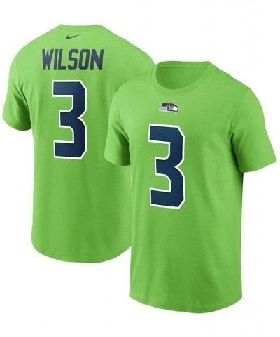 Men's Russell Wilson Neon Green Seattle Seahawks Name and Number T-shirt $21.23 T-Shirts