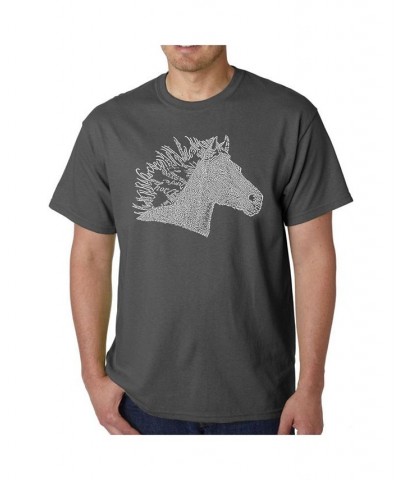 Men's Word Art - Horse Mane T-Shirt Gray $20.99 T-Shirts