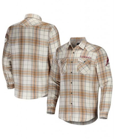 Men's NFL X Darius Rucker Collection by Tan Arizona Cardinals Flannel Long Sleeve Button-Up Shirt $37.22 Shirts