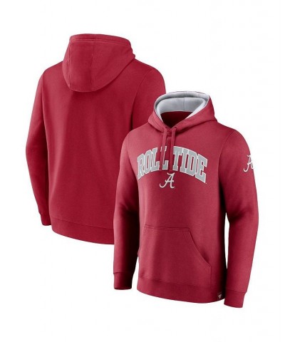 Men's Branded Crimson Alabama Crimson Tide Arch and Logo Tackle Twill Pullover Hoodie $26.40 Sweatshirt