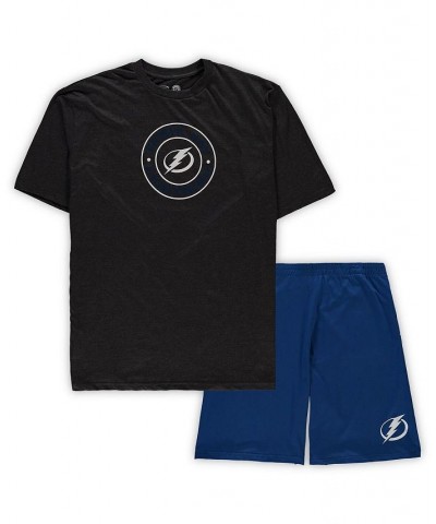 Men's Blue, Heathered Charcoal Tampa Bay Lightning Big and Tall T-shirt and Shorts Sleep Set $27.90 Pajama
