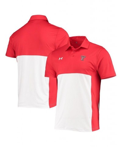 Men's Red, White Texas Tech Red Raiders 2022 Blocked Coaches Performance Polo Shirt $38.28 Polo Shirts