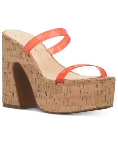 Women's Samhita Slip-On Platform Sandals Orange $47.96 Shoes