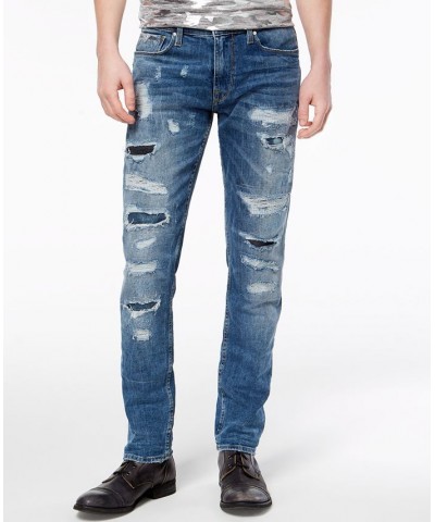 Men's Slim Tapered Fit Stretch Jeans Blue $41.40 Jeans
