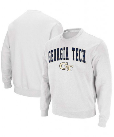 Men's White Georgia Tech Yellow Jackets Arch Logo Tackle Twill Pullover Sweatshirt $28.80 Sweatshirt