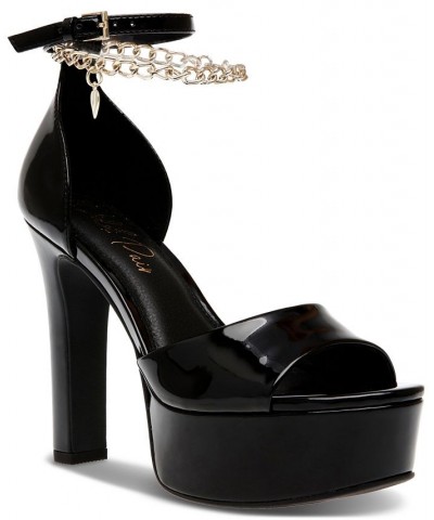 Maxene Charm Ankle-Strap Platform Dress Sandals Black $45.65 Shoes