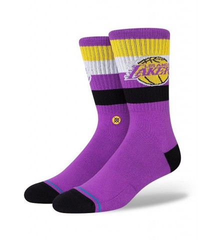 Men's Los Angeles Lakers Stripe Crew Socks $11.21 Socks