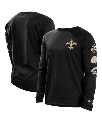 Men's Black New Orleans Saints Hype 2-Hit Long Sleeve T-shirt $24.74 T-Shirts