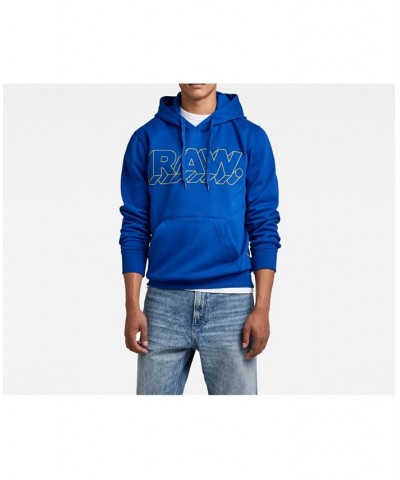 Men's 3D RAW Graphic Hooded Sweatshirt Blue $32.82 Sweatshirt