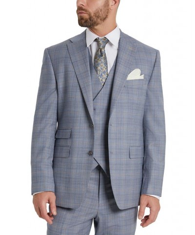 Men's Classic-Fit Plaid Suit Jacket Gray $169.65 Suits