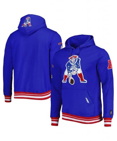 Men's Royal New England Patriots Retro Classic Fleece Pullover Hoodie $59.80 Sweatshirt