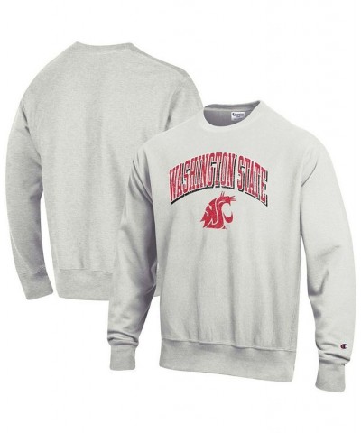 Men's Heathered Gray Washington State Cougars Arch Over Logo Reverse Weave Pullover Sweatshirt $39.95 Sweatshirt