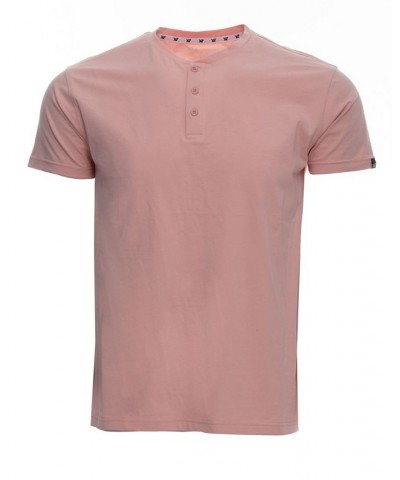 Men's Basic Henley Neck Short Sleeve T-shirt PD28 $17.39 T-Shirts