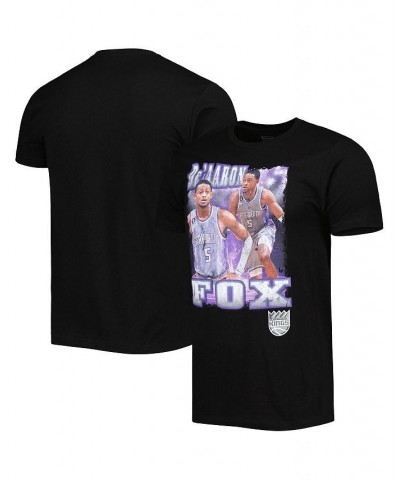 Men's and Women's De'Aaron Fox Black Sacramento Kings Player City Edition Double Double T-shirt $20.00 Tops
