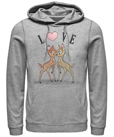 Men's Bambi Love Long Sleeve Hoodie Gray $29.70 Sweatshirt