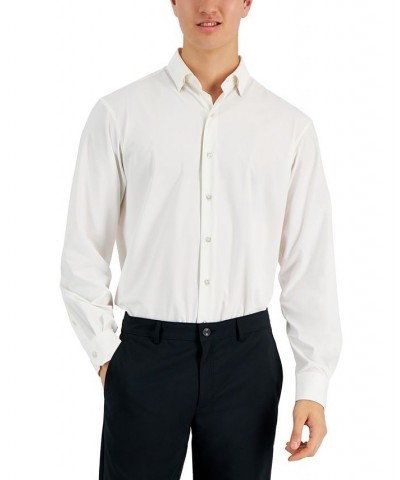 Men's Regular Fit Travel Ready Solid Dress Shirt White $17.94 Dress Shirts