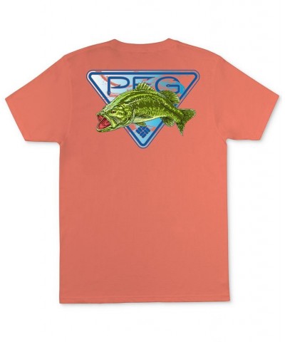 Men's Gillie PFG Fish Logo Graphic T-Shirt Orange $9.84 T-Shirts