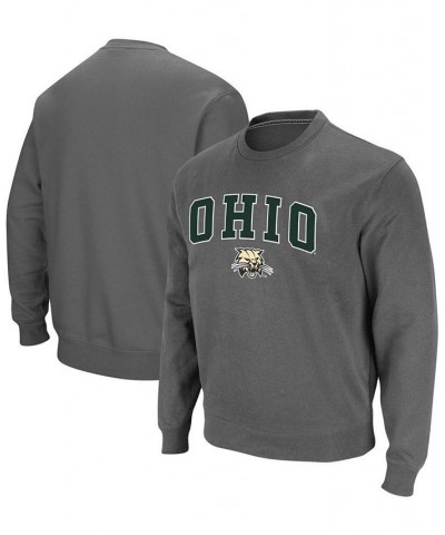 Men's Charcoal Ohio Bobcats Arch & Logo Tackle Twill Pullover Sweatshirt $23.03 Sweatshirt
