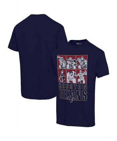 Men's and Women's Navy Houston Texans Disney Marvel Avengers Line-Up T-shirt $19.35 Tops