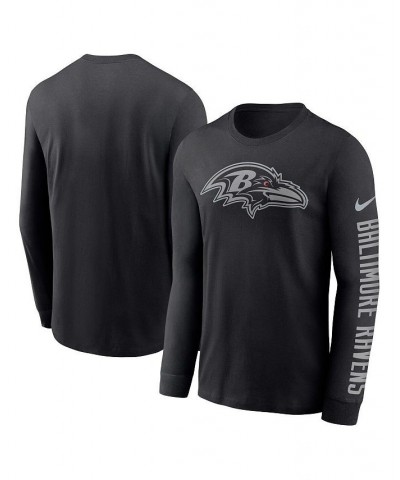 Men's Black Baltimore Ravens RFLCTV Name And Logo T-shirt $28.80 T-Shirts