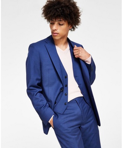 Men's Infinite Stretch Solid Slim-Fit Suit Jacket Blue $77.70 Suits