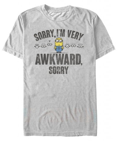 Minions Men's Sorry I'm Awkward Short Sleeve T-Shirt Gray $16.45 T-Shirts