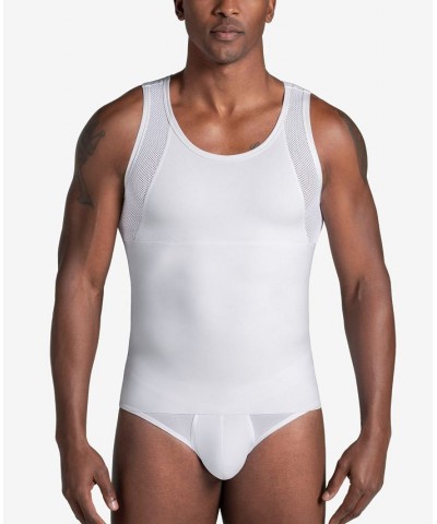 Men's Stretch Moderate Compression Shaper Tank Top White $31.20 Undershirt