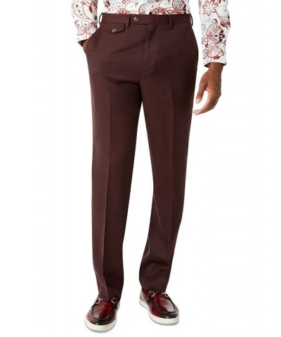 Men's Classic-Fit Wool Suit Pants Red $36.00 Suits