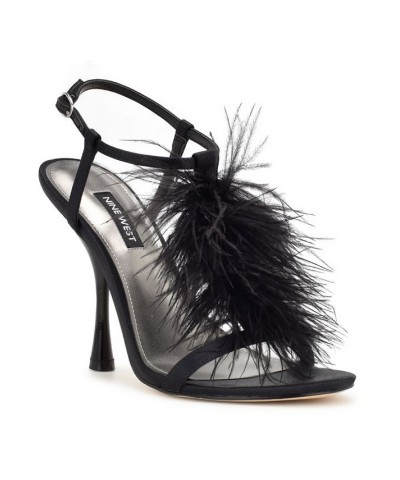 Women's Million Ankle Strap Heeled Dress Sandals Black $59.50 Shoes
