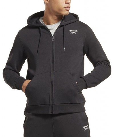 Men's Identity Fleece Chest Logo Full-Zip Hoodie Black $28.05 Sweatshirt