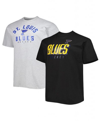 Men's Black, Heather Gray St. Louis Blues Big and Tall Two-Pack T-shirt Set $36.80 T-Shirts
