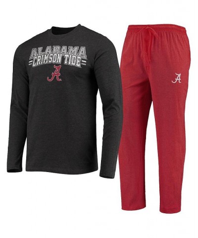 Men's Crimson, Heathered Charcoal Alabama Crimson Tide Meter Long Sleeve T-shirt and Pants Sleep Set $36.80 Pajama