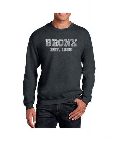 Men's Word Art Popular Neighborhoods In Bronx, New York Crewneck Sweatshirt Gray $25.99 Sweatshirt