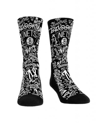Men's and Women's Socks Brooklyn Nets Graffiti Crew Socks $14.40 Socks