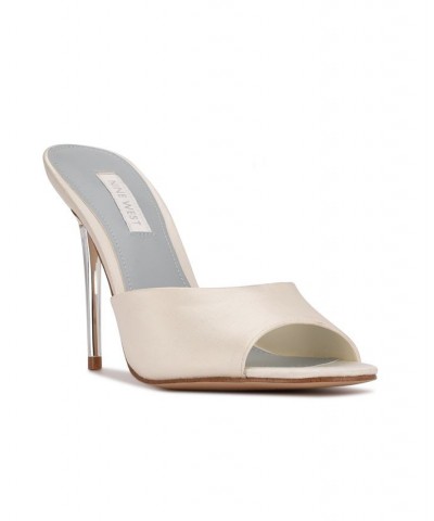 Women's Divas Bridal Heeled Slide Sandals White $34.65 Shoes