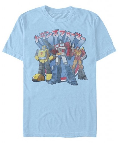 Men's Kannji Transformers Short Sleeve Crew T-shirt Blue $16.80 T-Shirts