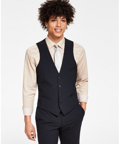 Men's Slim-Fit Wool Suit Vest Black $31.89 Vests