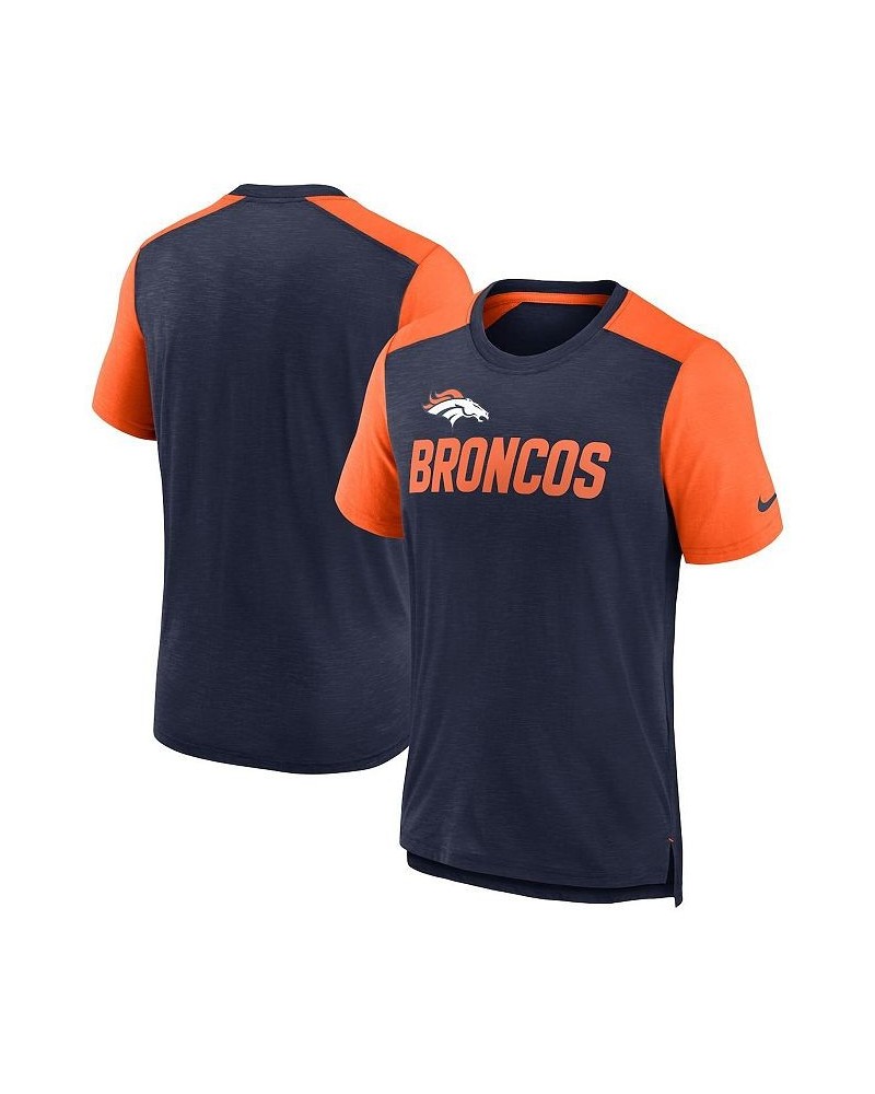 Men's Heathered Navy, Heathered Orange Denver Broncos Color Block Team Name T-shirt $31.20 T-Shirts