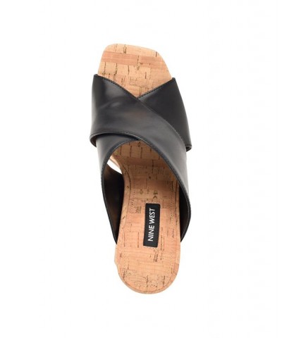 Women's Girls Square Toe Platform Dress Sandals Black $50.14 Shoes