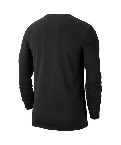 Men's Black Brooklyn Nets Courtside Chrome Long Sleeve T-shirt $24.75 T-Shirts